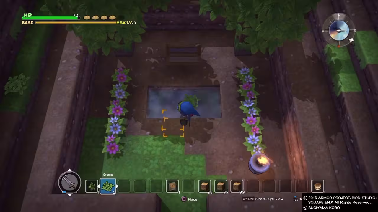 ahow to build a cantlin garden in dragon quest builters