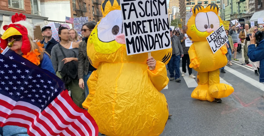 no kings 2.0 march nyc 50501 no fascism garfield