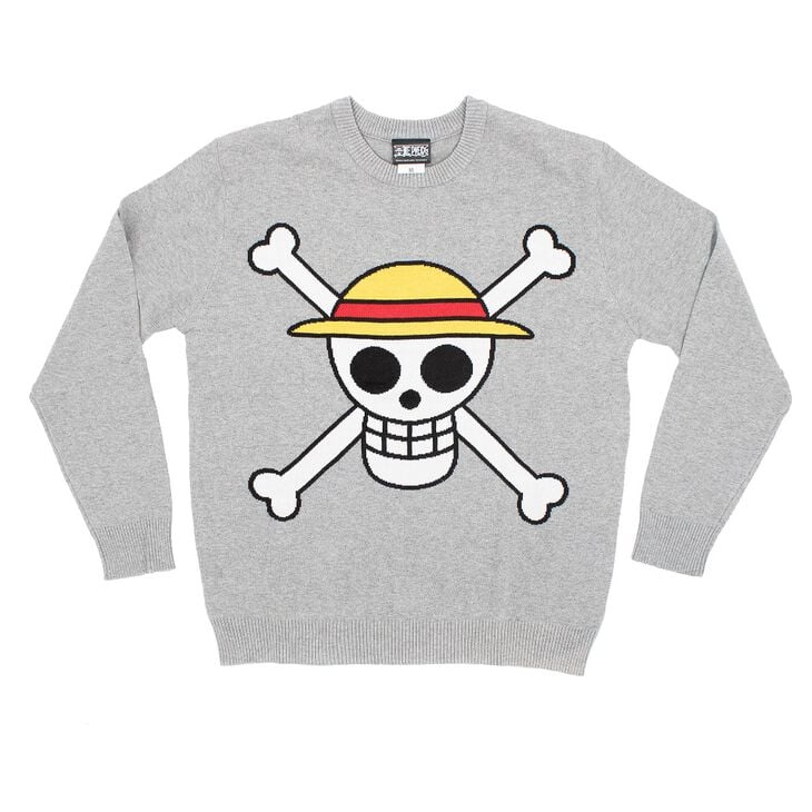 One Piece Straw Hat Jolly Roger Sweater Front